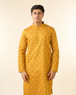 Diwas Men Diwas Mustard Cotton Kurta