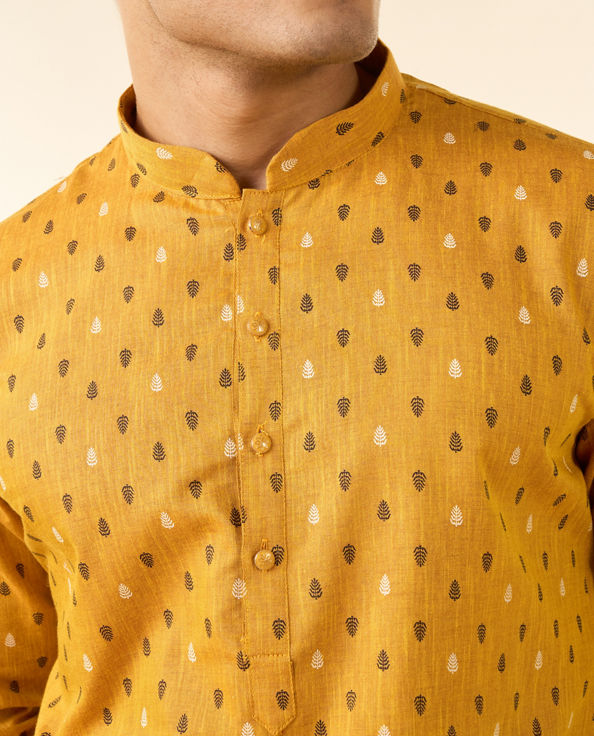 Diwas Men Diwas Mustard Cotton Kurta