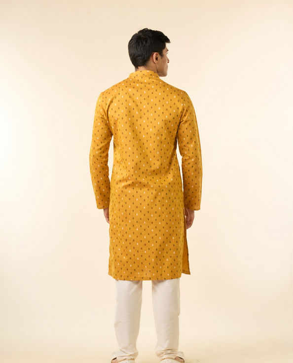 Diwas Men Diwas Mustard Cotton Kurta