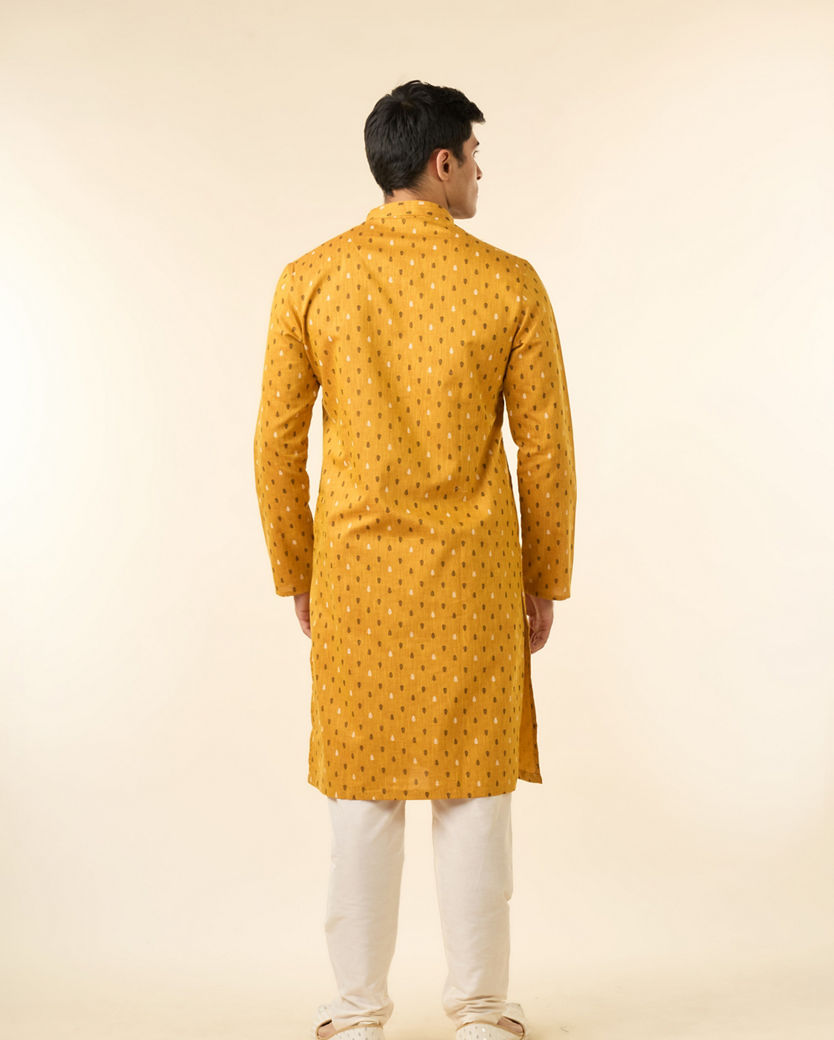 Diwas Men Diwas Mustard Cotton Kurta