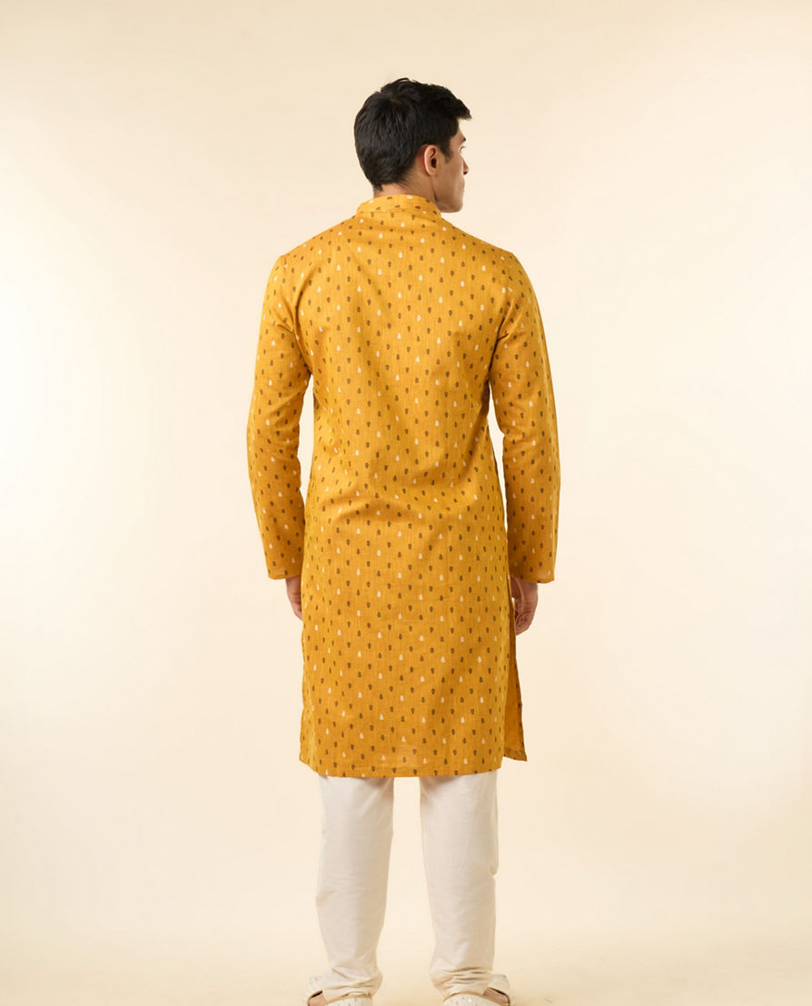 Diwas Men Diwas Mustard Cotton Kurta