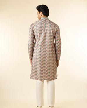 Diwas Men Teal Green Festive Kurta