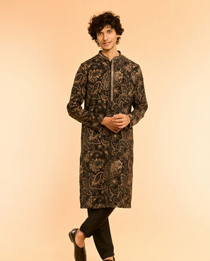 Diwas Men Black Elegance Kurta