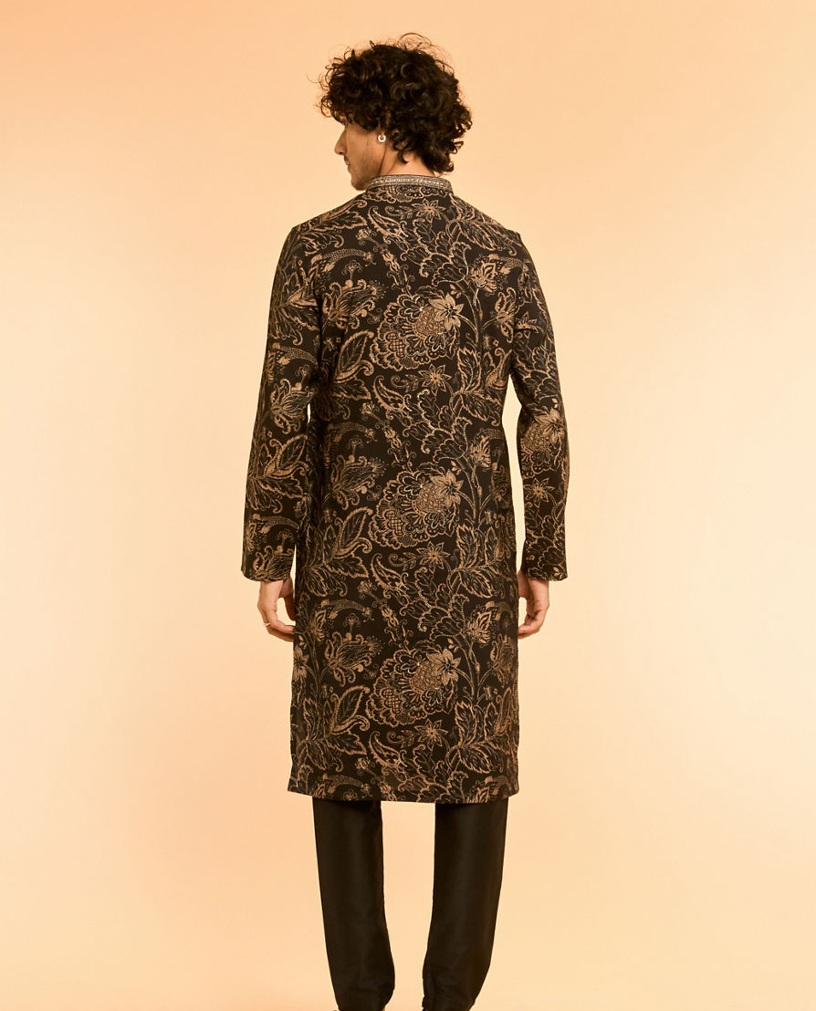 Diwas Men Black Elegance Kurta