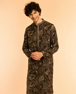 Diwas Men Black Elegance Kurta