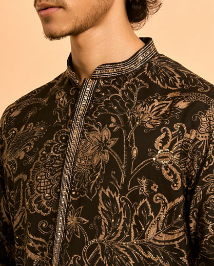 Diwas Men Black Elegance Kurta