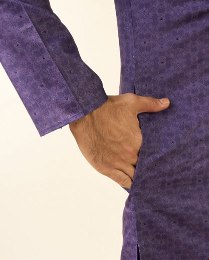 Diwas Men Purple Majesty Festive Kurta