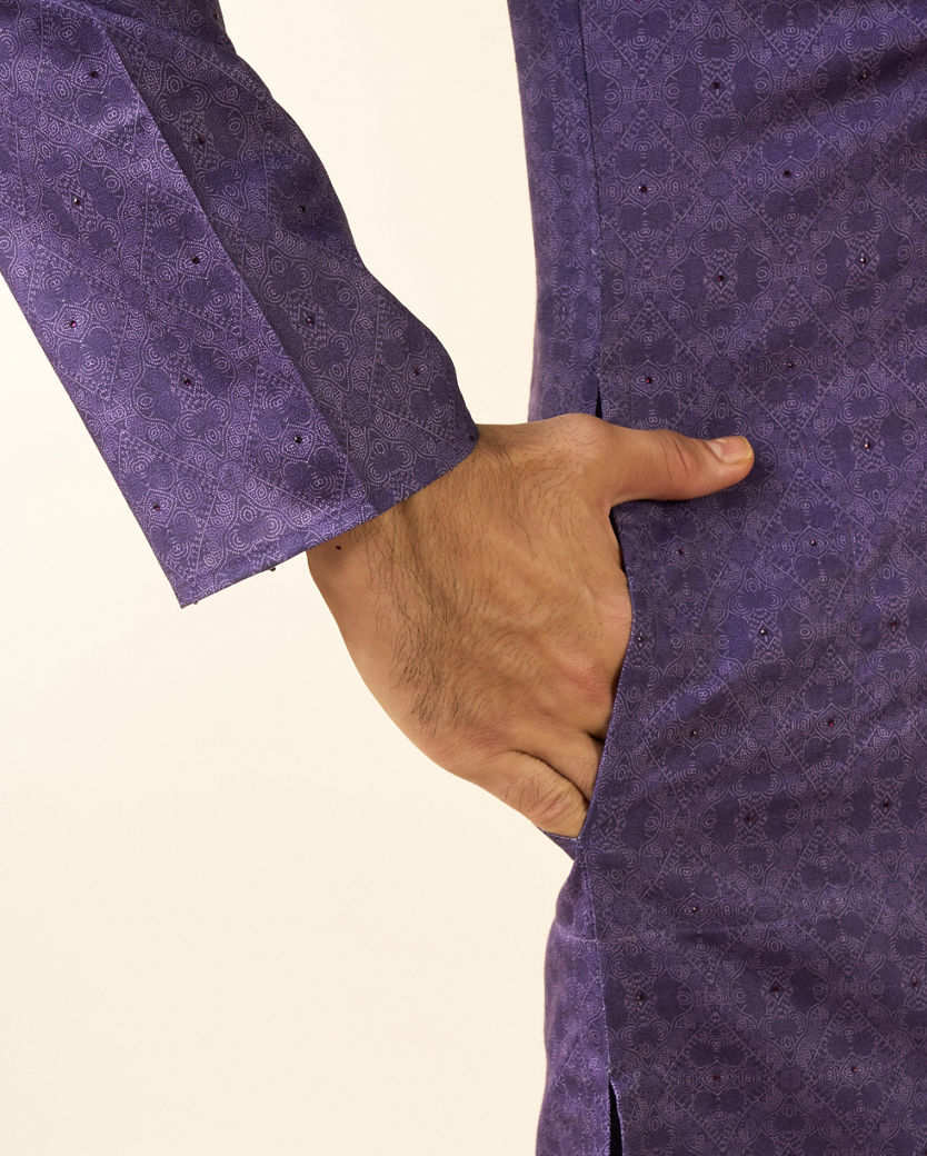 Diwas Men Purple Majesty Festive Kurta