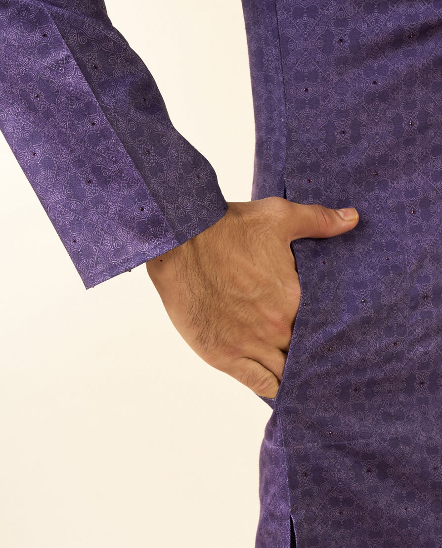 Diwas Men Purple Majesty Festive Kurta