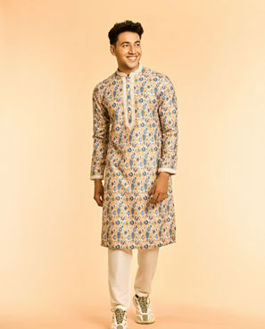 Diwas Men Mustard Blaze Party Kurta
