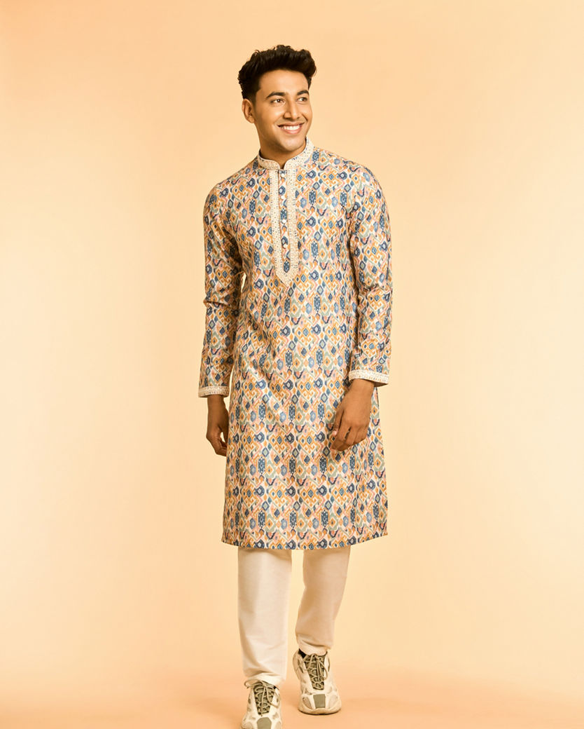 Diwas Men Mustard Blaze Party Kurta
