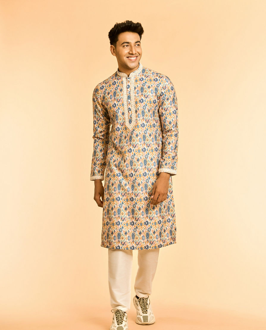 Diwas Men Mustard Blaze Party Kurta