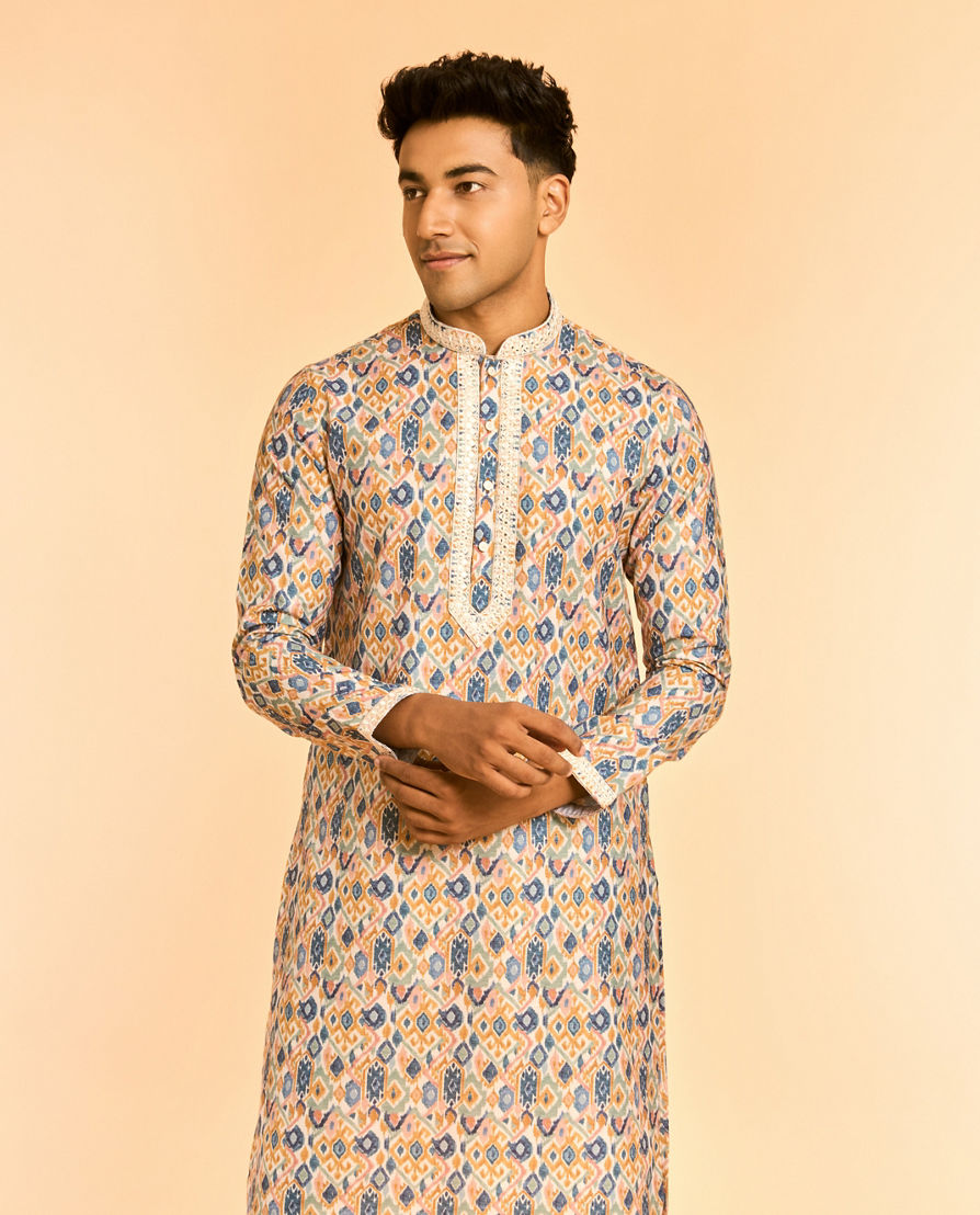 Diwas Men Mustard Blaze Party Kurta