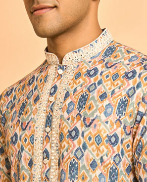 Diwas Men Mustard Blaze Party Kurta