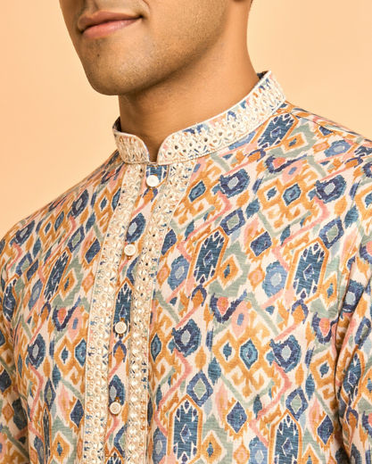 Diwas Men Mustard Blaze Party Kurta