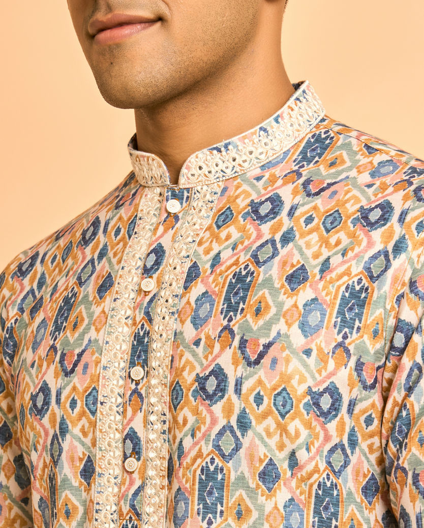 Diwas Men Mustard Blaze Party Kurta