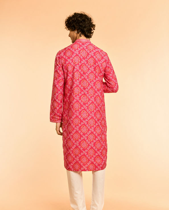 Diwas Men Regal Rani Pink Kurta