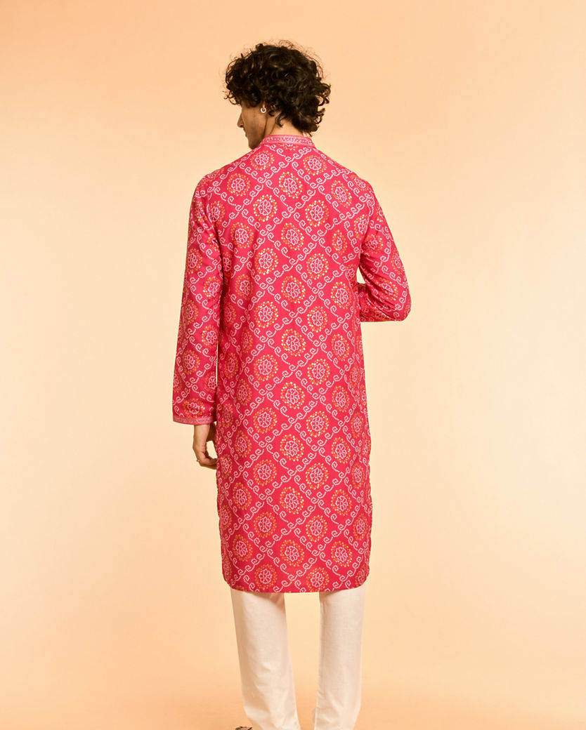 Diwas Men Regal Rani Pink Kurta