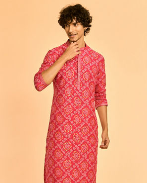 Diwas Men Regal Rani Pink Kurta