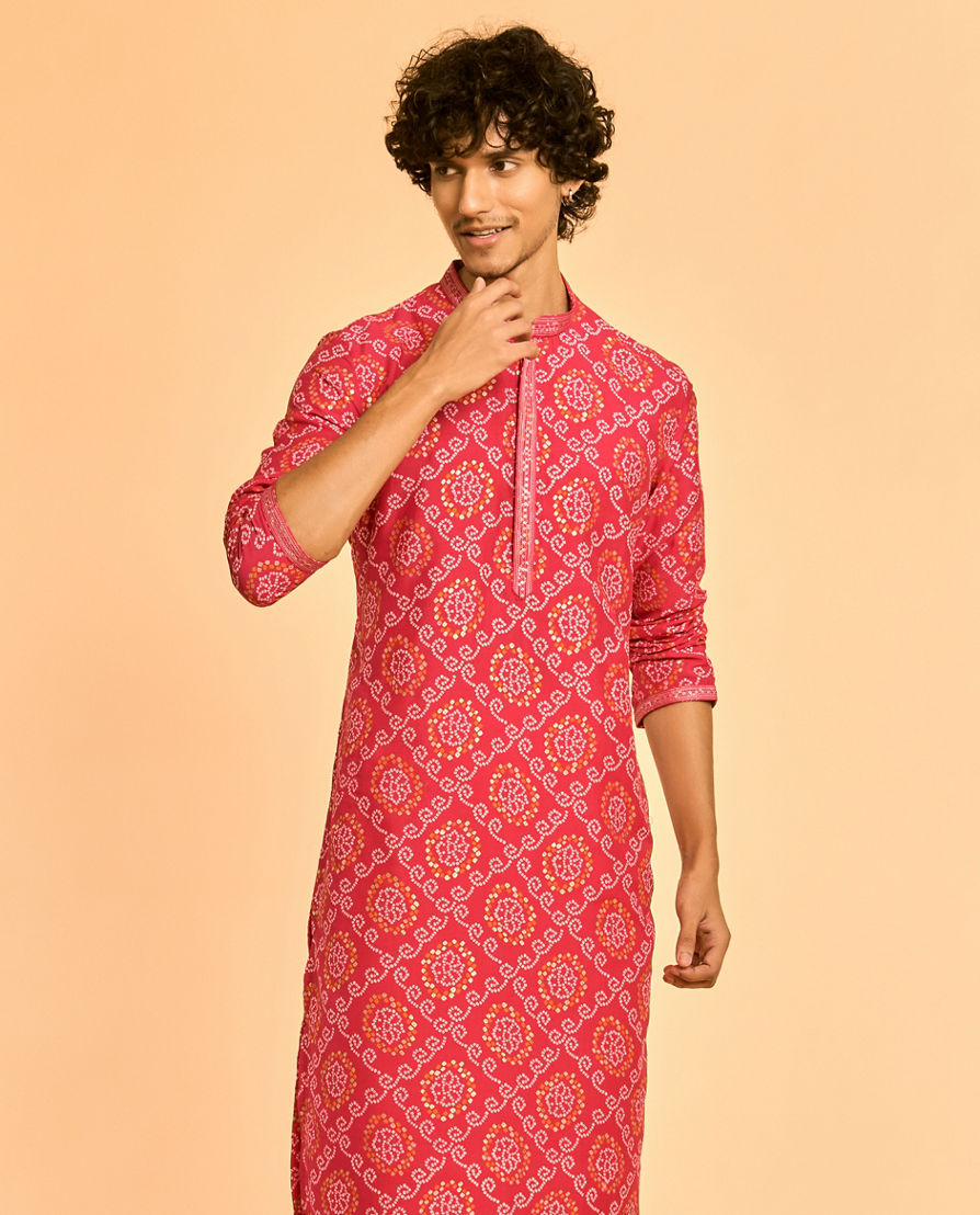 Diwas Men Regal Rani Pink Kurta