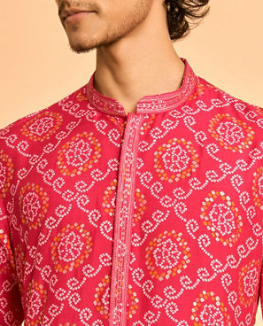 Diwas Men Regal Rani Pink Kurta