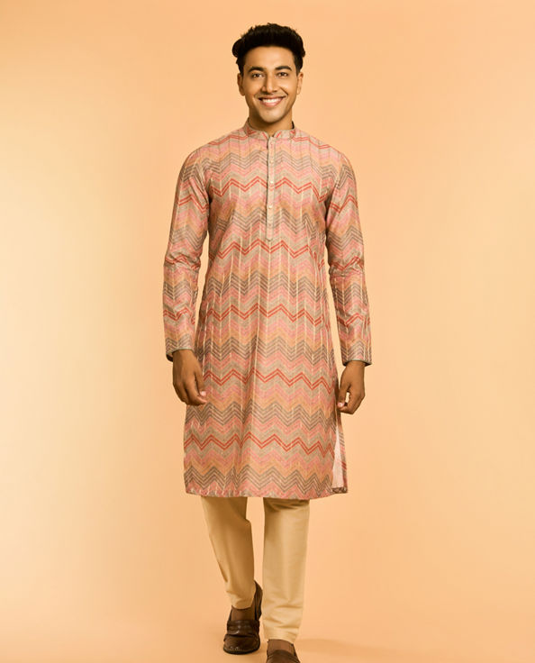Diwas Men Elegance Fawn Kurta
