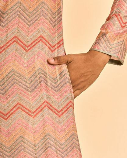 Diwas Men Elegance Fawn Kurta