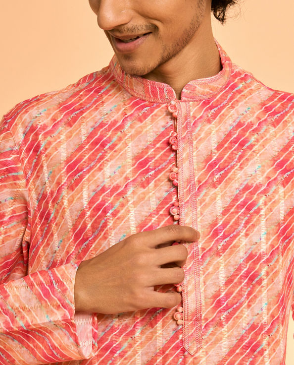 Diwas Men Peach Elegance Kurta