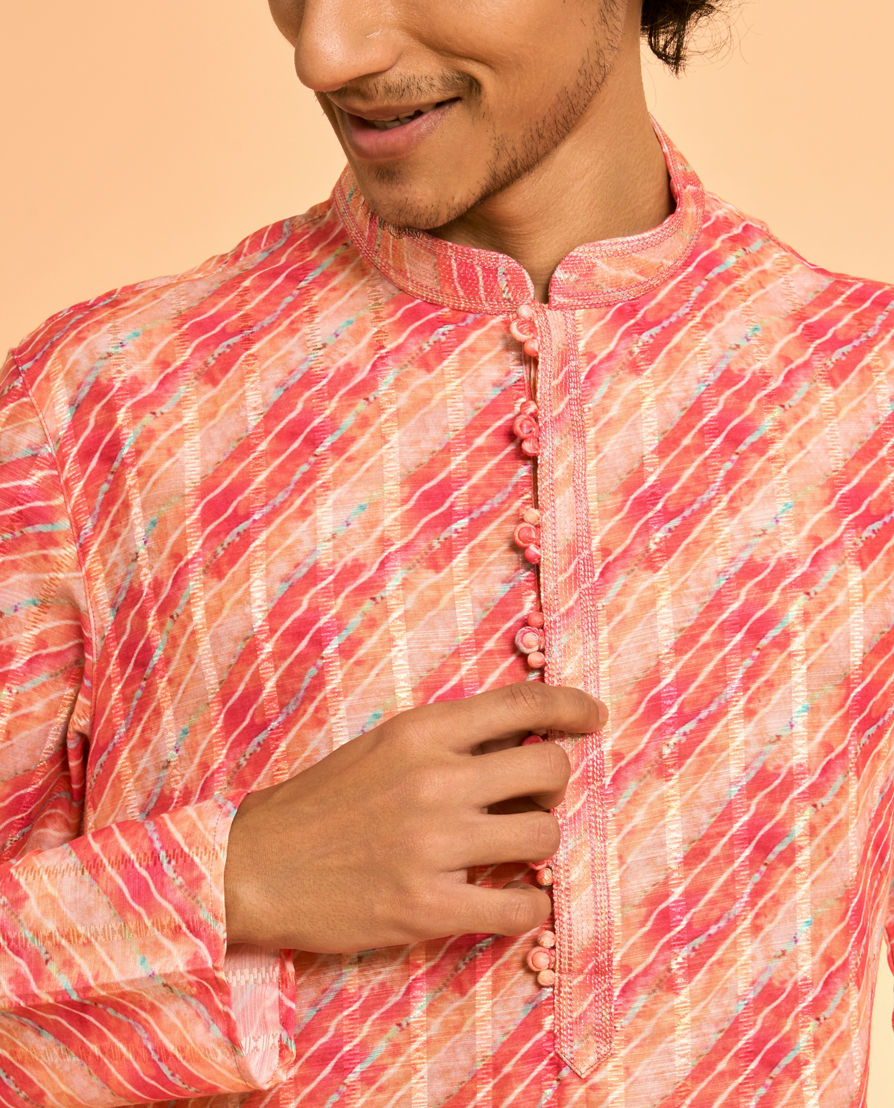 Diwas Men Peach Elegance Kurta
