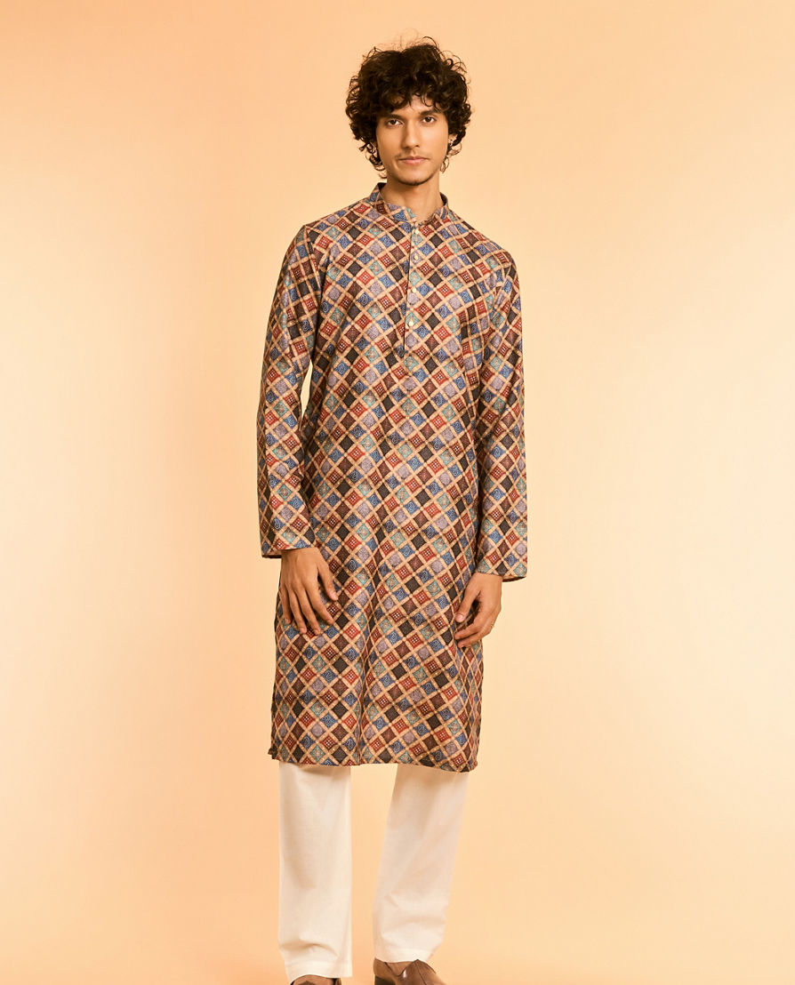 Diwas Men Beige Elegance Kurta