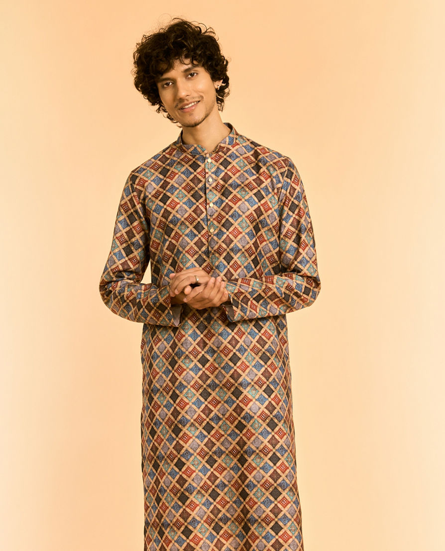 Diwas Men Beige Elegance Kurta
