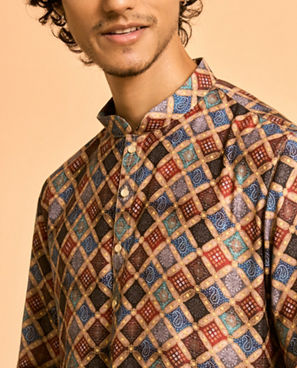 Diwas Men Beige Elegance Kurta