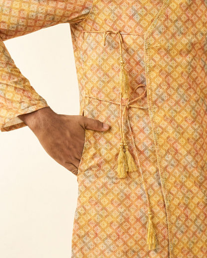 Diwas Men Mustard Elegance Kurta