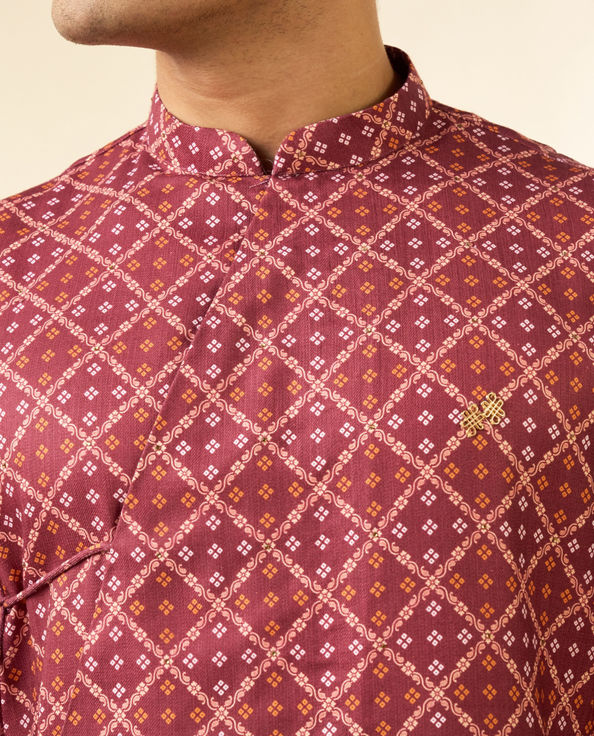 Diwas Men Rust Festive Radiance Kurta