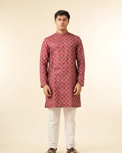 Diwas Men Rust Festive Radiance Kurta