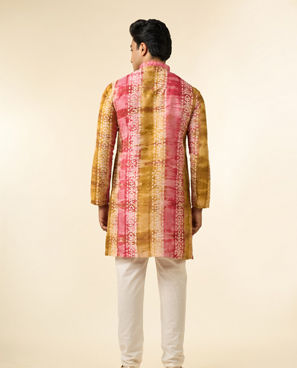 Diwas Men Ethereal Pink and Green Kurta