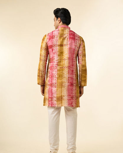 Diwas Men Ethereal Pink and Green Kurta