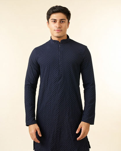 Diwas Men Vibrant Dark Blue Kurta