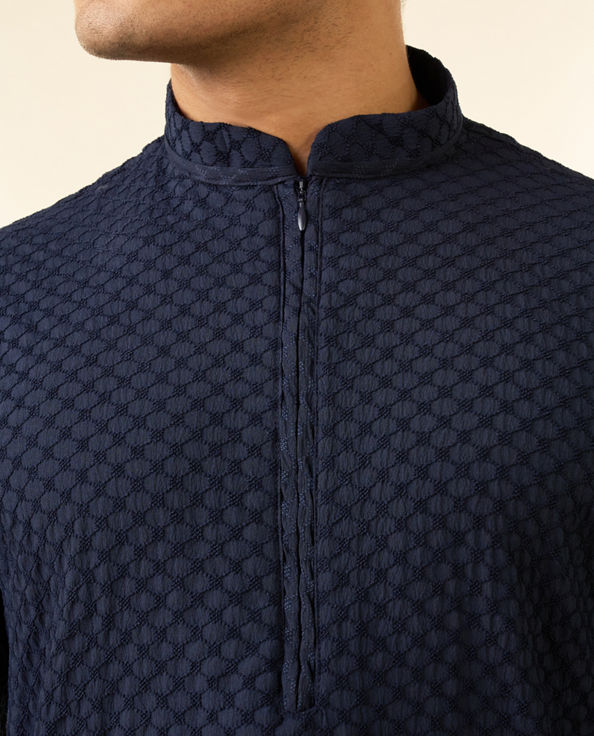 Diwas Men Vibrant Dark Blue Kurta