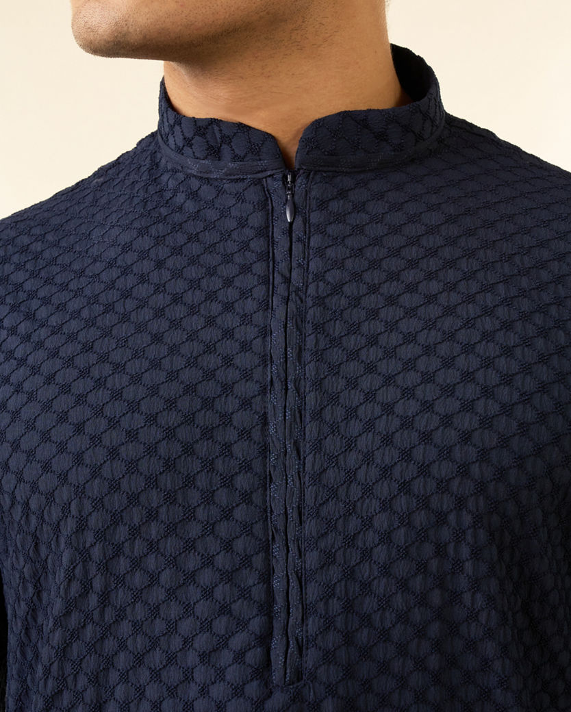 Diwas Men Vibrant Dark Blue Kurta