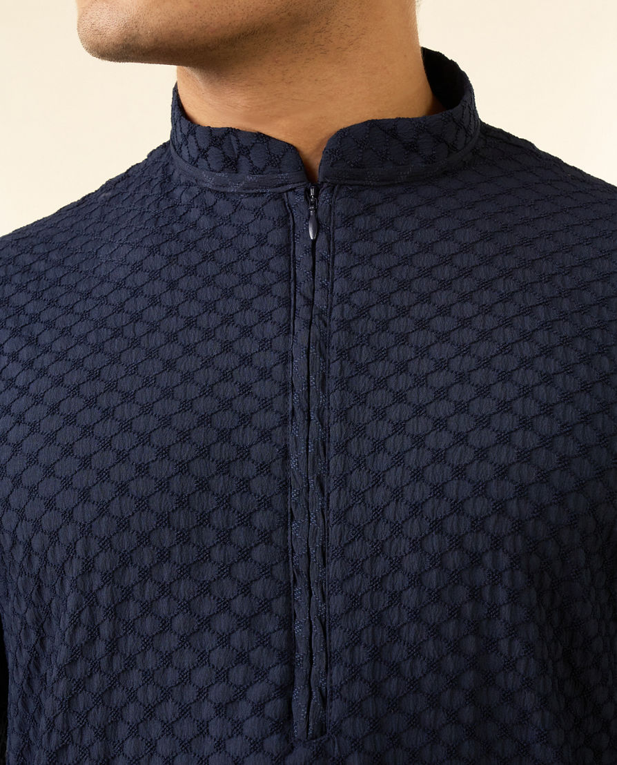 Diwas Men Vibrant Dark Blue Kurta