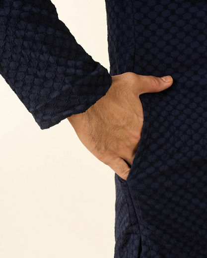 Diwas Men Vibrant Dark Blue Kurta