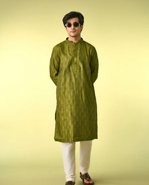 Diwas Men Olive Green Radiance Kurta