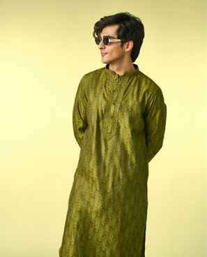 Diwas Men Olive Green Radiance Kurta