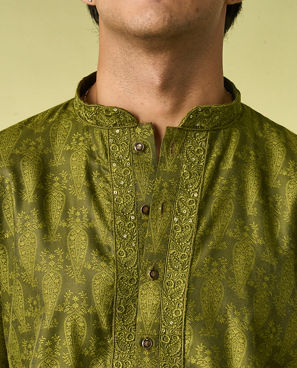 Diwas Men Olive Green Radiance Kurta