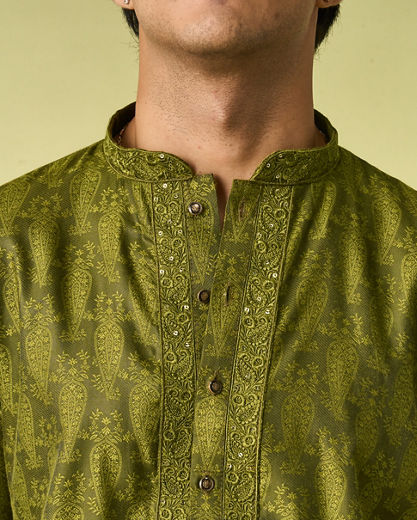 Diwas Men Olive Green Radiance Kurta