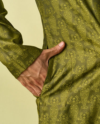 Diwas Men Olive Green Radiance Kurta