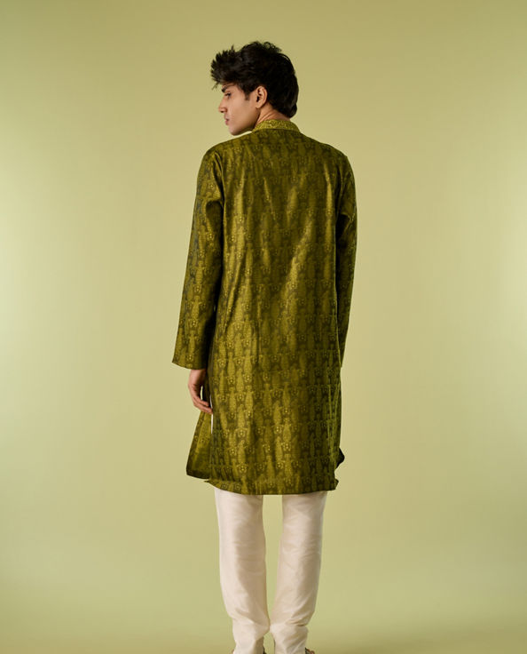 Diwas Men Olive Green Radiance Kurta