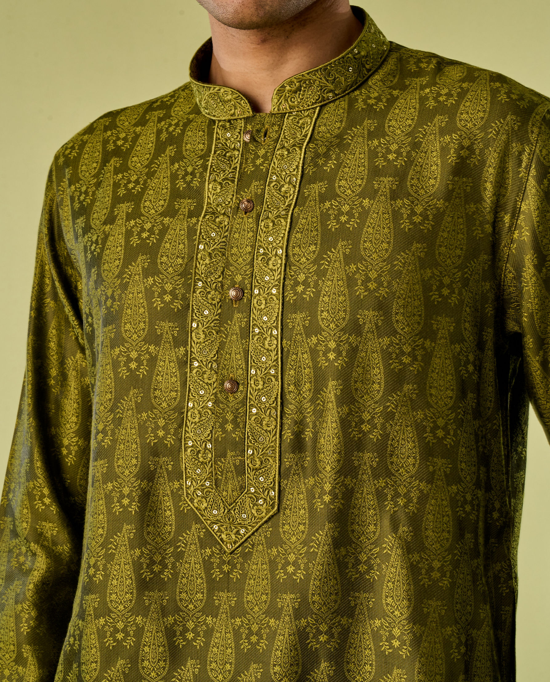 Diwas Men Olive Green Radiance Kurta