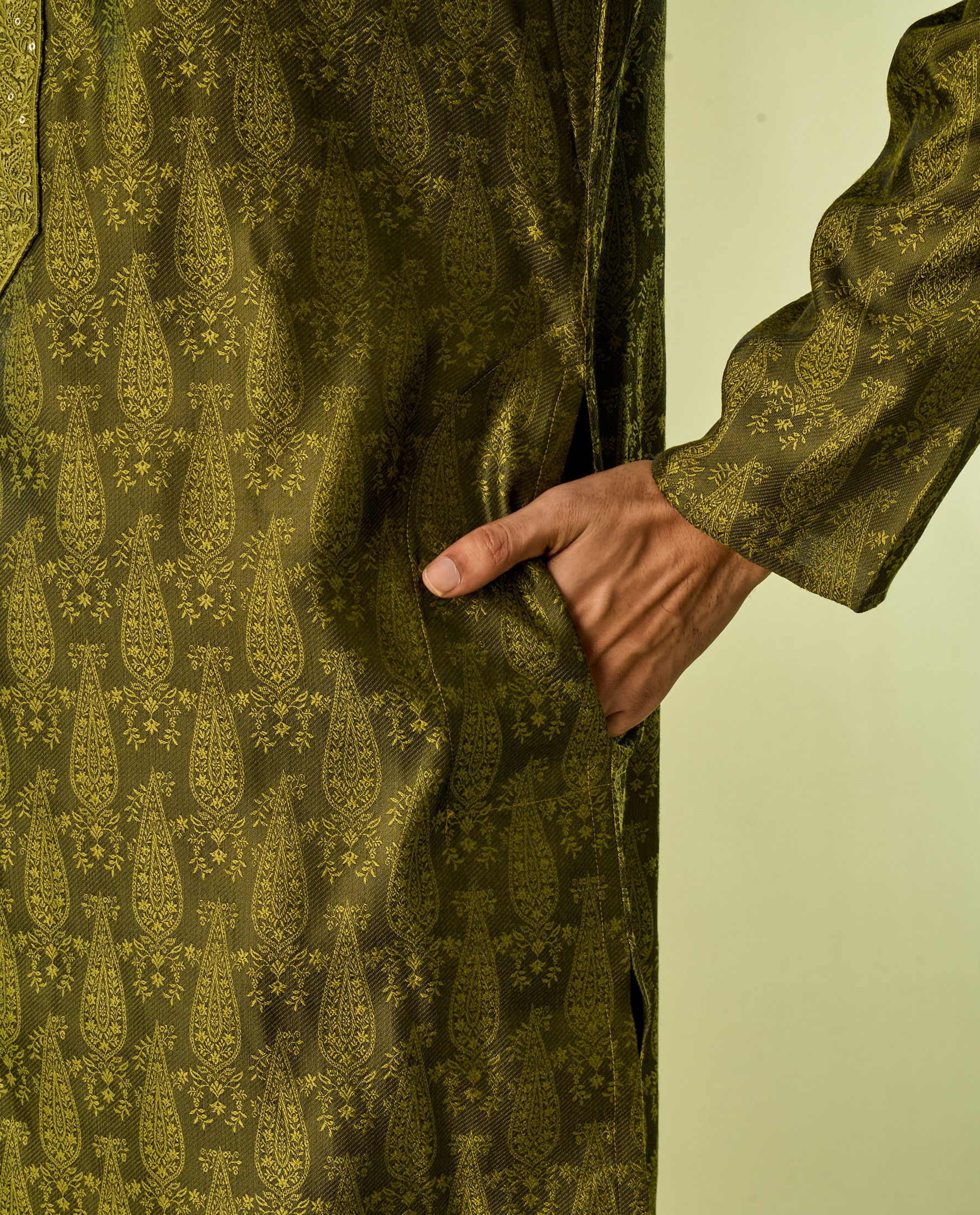 Diwas Men Olive Green Radiance Kurta
